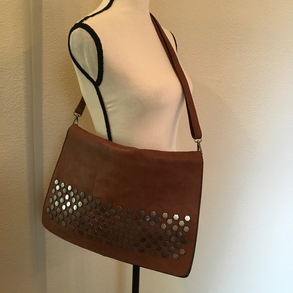 Final Sale New Cross Body / Foldable Hand Bag Brown Purse - Picture 2 of 5